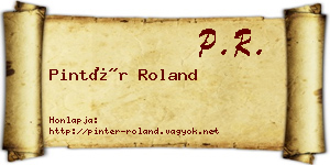 Pintér Roland névjegykártya